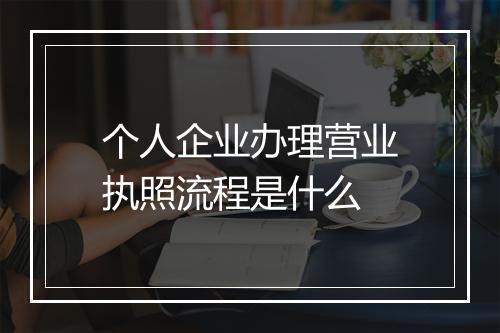 个人企业办理营业执照流程是什么