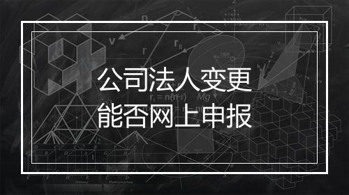 公司法人变更能否网上申报