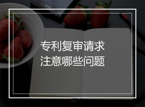 专利复审请求注意哪些问题