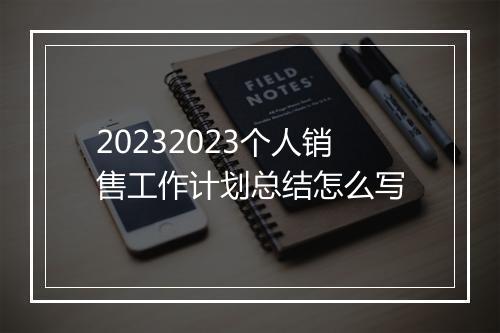 20232023个人销售工作计划总结怎么写