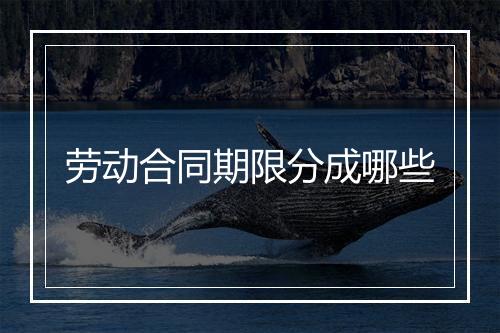 劳动合同期限分成哪些