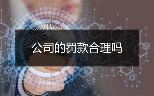 公司的罚款合理吗