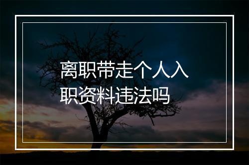离职带走个人入职资料违法吗