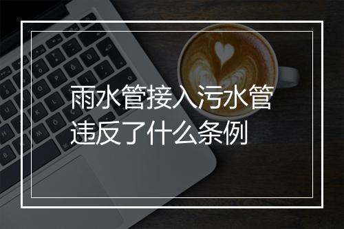 雨水管接入污水管违反了什么条例