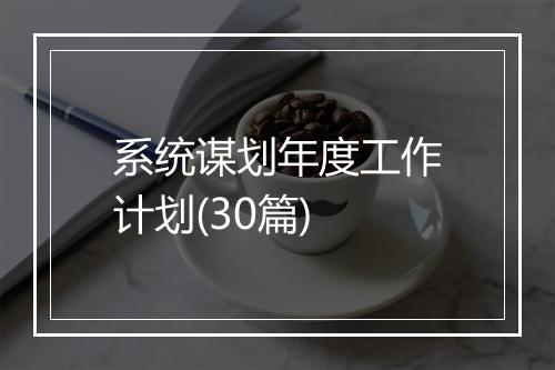 系统谋划年度工作计划(30篇)