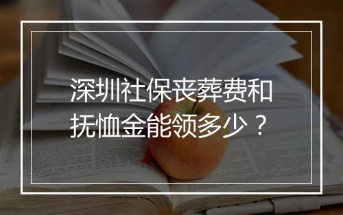 深圳社保丧葬费和抚恤金能领多少？