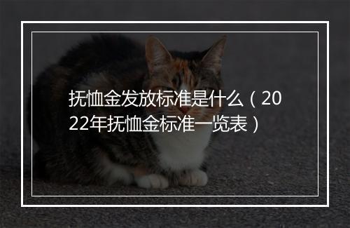 抚恤金发放标准是什么（2022年抚恤金标准一览表）
