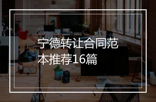宁德转让合同范本推荐16篇