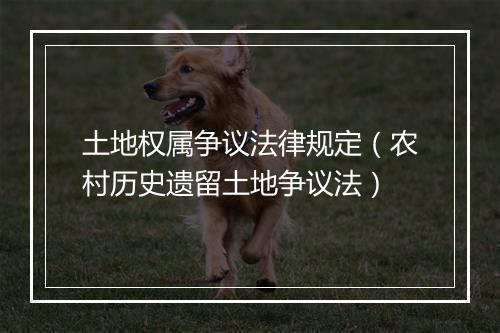 土地权属争议法律规定（农村历史遗留土地争议法）
