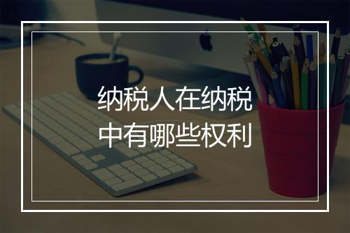 纳税人在纳税中有哪些权利