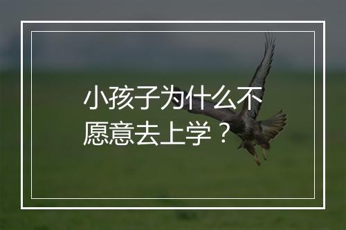 小孩子为什么不愿意去上学？