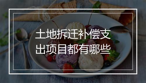 土地拆迁补偿支出项目都有哪些