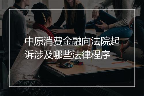 中原消费金融向法院起诉涉及哪些法律程序