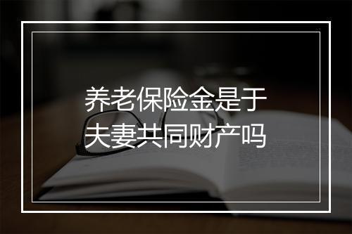 养老保险金是于夫妻共同财产吗