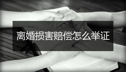 离婚损害赔偿怎么举证