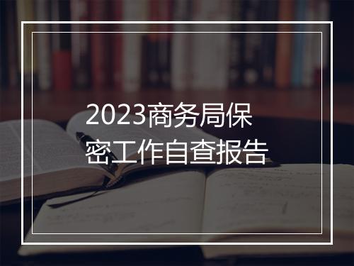 2023商务局保密工作自查报告