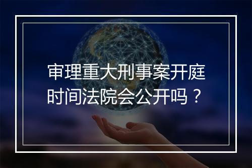 审理重大刑事案开庭时间法院会公开吗？