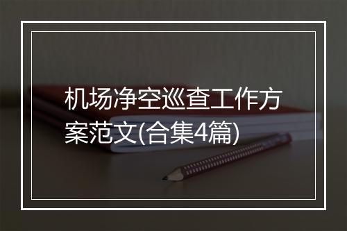 机场净空巡查工作方案范文(合集4篇)