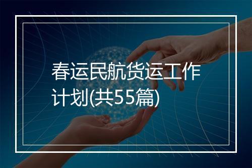春运民航货运工作计划(共55篇)