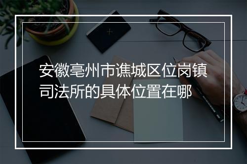 安徽亳州市谯城区位岗镇司法所的具体位置在哪