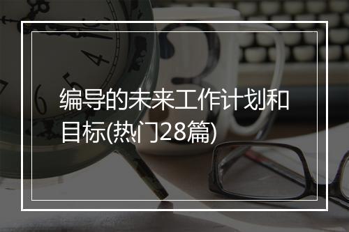 编导的未来工作计划和目标(热门28篇)