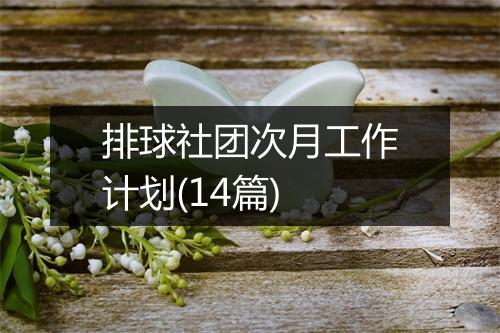 排球社团次月工作计划(14篇)