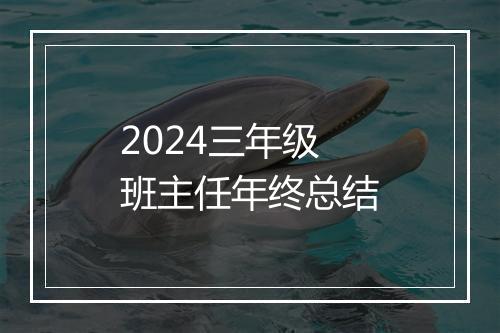 2024三年级班主任年终总结