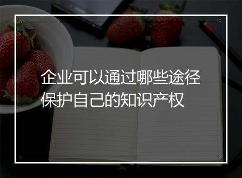 企业可以通过哪些途径保护自己的知识产权
