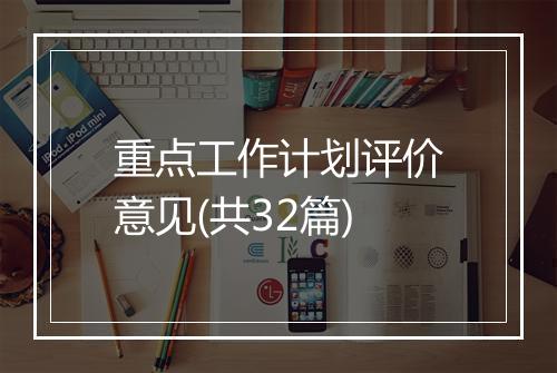 重点工作计划评价意见(共32篇)
