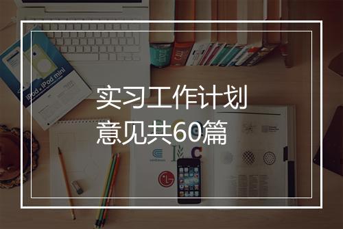 实习工作计划意见共60篇