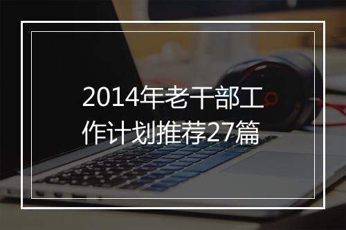 2014年老干部工作计划推荐27篇