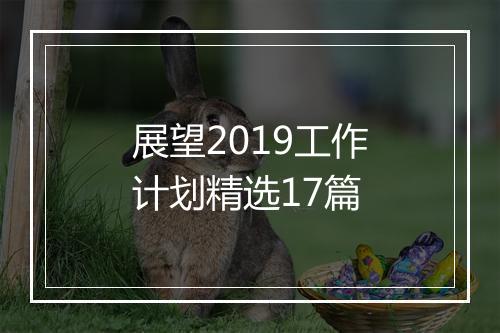 展望2019工作计划精选17篇