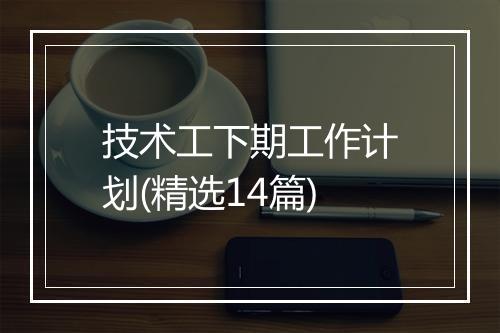 技术工下期工作计划(精选14篇)