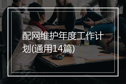 配网维护年度工作计划(通用14篇)