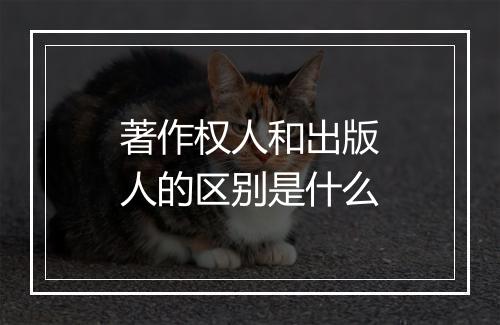 著作权人和出版人的区别是什么