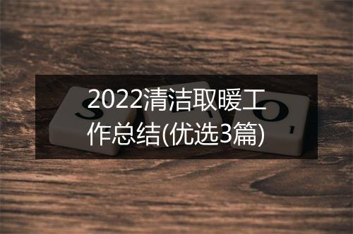 2022清洁取暖工作总结(优选3篇)