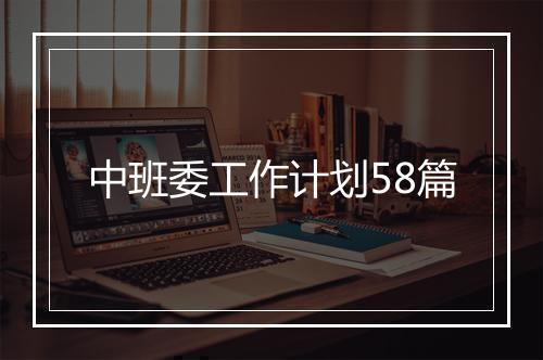中班委工作计划58篇
