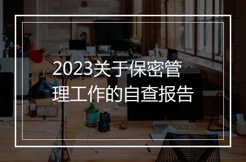 2023关于保密管理工作的自查报告