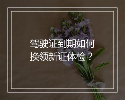 驾驶证到期如何换领新证体检？