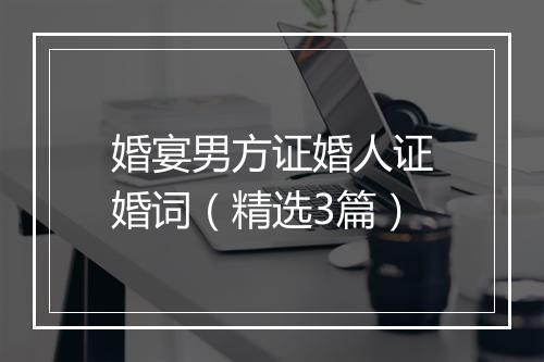 婚宴男方证婚人证婚词（精选3篇）