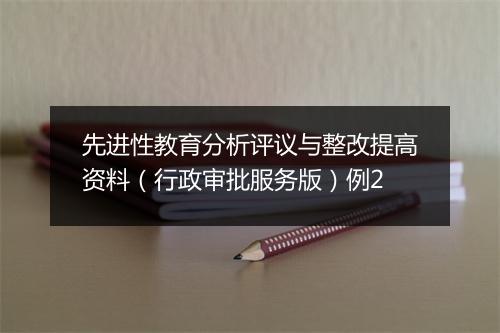 先进性教育分析评议与整改提高资料（行政审批服务版）例2