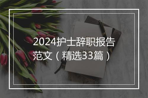 2024护士辞职报告范文（精选33篇）