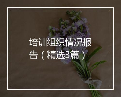 培训组织情况报告（精选3篇）