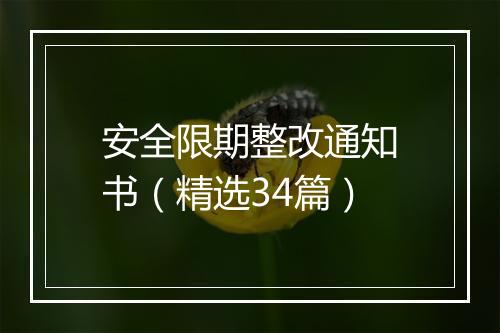 安全限期整改通知书（精选34篇）