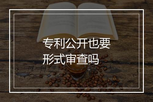 专利公开也要形式审查吗
