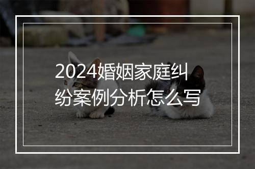 2024婚姻家庭纠纷案例分析怎么写