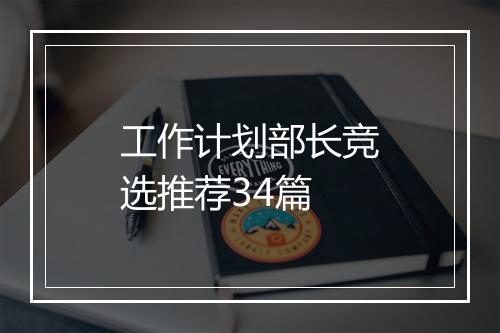工作计划部长竞选推荐34篇