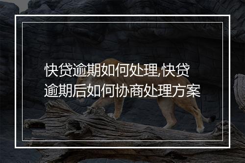快贷逾期如何处理,快贷逾期后如何协商处理方案