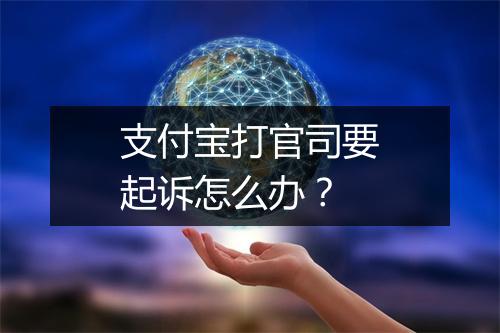 支付宝打官司要起诉怎么办？