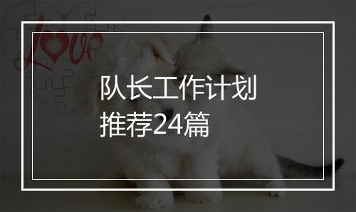 队长工作计划推荐24篇
